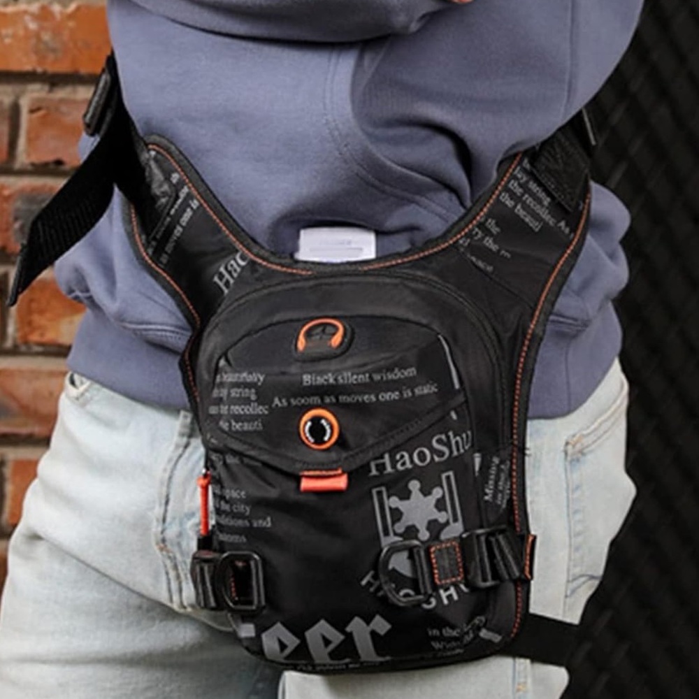 Waterproof Nylon Motorcycle  Portable Black Waist Pack Outdoor Cycling Crossbody